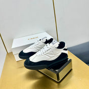 CHLOE 26S SKATE SNEAKERS IN WHITE CALFSKIN AND BLACK SUEDE