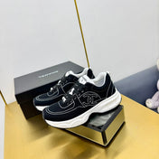 SNEAKER IN BLACK MIX WHITE BREATHABLE FABRIC