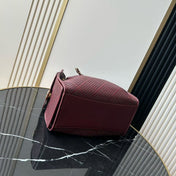 CHANEL 26S HOBO BAG MEDIUM 30 IN BURGUNDY RED PERFORATED CALFSKIN GOLD HARDWARE