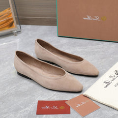 CLASSIC BALLET SHOES IN BEIGE SUEDE