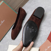 CLASSIC BALLET SHOES IN BROWN SUEDE