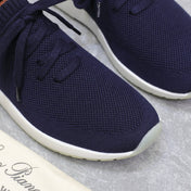 LP LADY FLEXY WALK SNEAKER NAVY BLUE AND ORANGE WOOL CALFSKIN