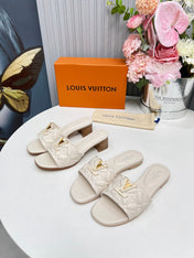 LV 26S MARE FLAT MULES IN IVORY BEIGE CALFSKIN