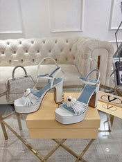 VALENTINO 26S PLATFORM SANDALS 110 MM IN CREAM WHITE CALFSKIN