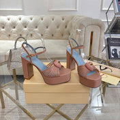 VALENTINO 26S PLATFORM SANDALS 110 MM IN NUDE PINK CALFSKIN