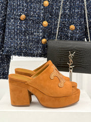 ELENA MULE IN PEANUT BROWN VELVET