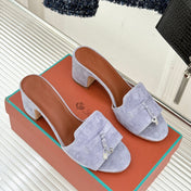 HIGH HEELS IN GREY SUEDE  AND LAMBSKIN