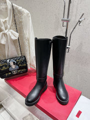 VALENTINO 25S KNEE-HIGH BOOTS IN BLACK CALFSKIN STYLE 7