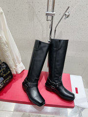VALENTINO 25S KNEE-HIGH BOOTS IN BLACK CALFSKIN STYLE 1