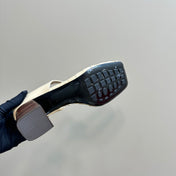 MARELLA THONG IN BISQUE BEIGE LEATHER WITH SIGNATURE INTRECCIATO INSOLE 55 MM