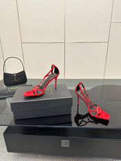 BALMAIN 25S LIPS SANDALS 10 IN CRIMSON RED SUEDE