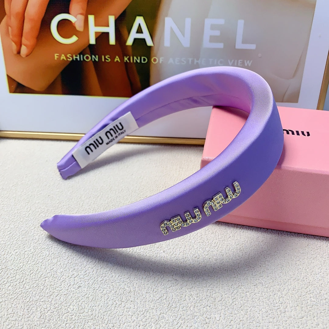 THICK HEADBAND IN PURPLE SILK 241199