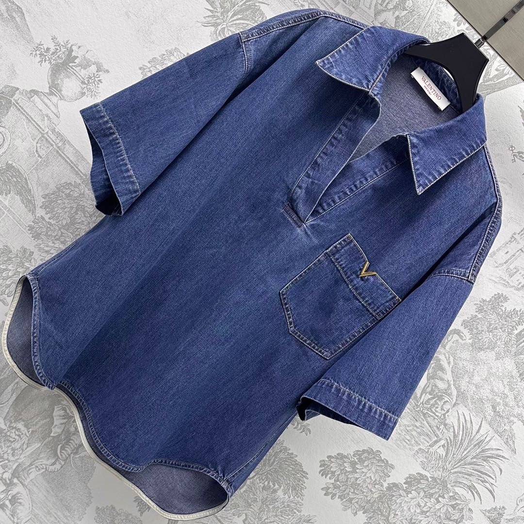 VALENTIN 25S DENIM SHIRT AND SHORTS SET 264676