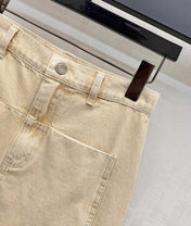 VLTN DENIM VEST SET WITH SLEEVELESS TOP AND LACE-TRIMMED MINI SKIRT