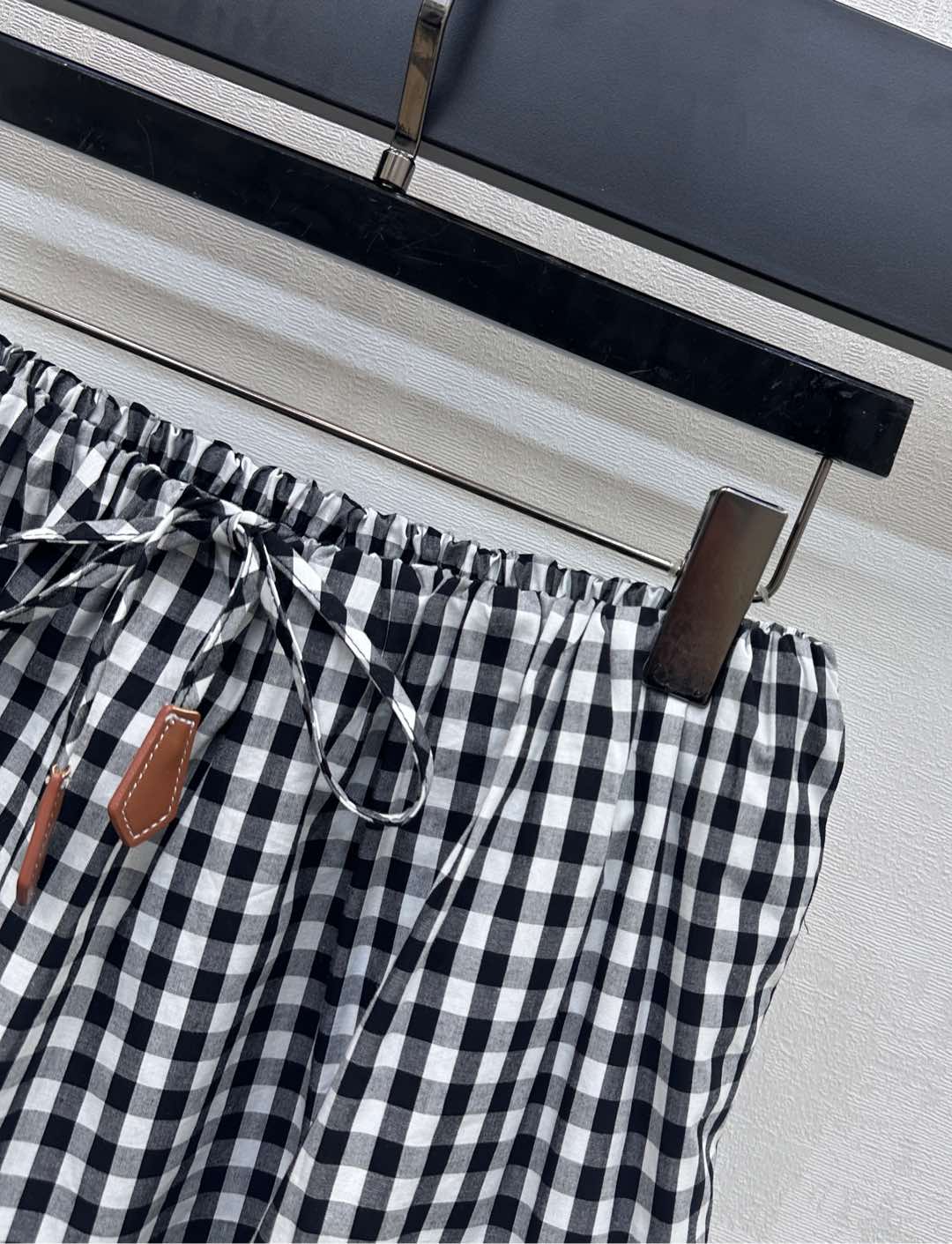 MIU 25S PLAID MINI SKIRT WITH DRAWSTRING 264707