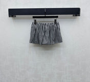 MIU 25S PLAID MINI SKIRT WITH DRAWSTRING 264707