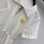 GUCCI 26S SHORT-SLEEVE COLLARED MINI DRESS 481