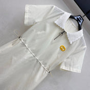 GUCCI 26S SHORT-SLEEVE COLLARED MINI DRESS 481