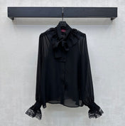 GUCCI 26S LONG-SLEEVE BOW-TIE BLOUSE 476