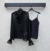 GUCCI 26S LONG-SLEEVE BOW-TIE BLOUSE 476