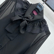 GUCCI 26S LONG-SLEEVE BOW-TIE BLOUSE 476