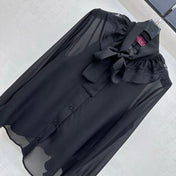 GUCCI 26S LONG-SLEEVE BOW-TIE BLOUSE 476