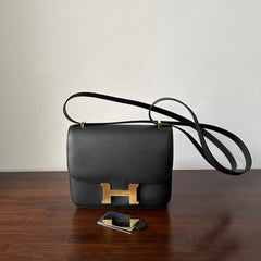 CONSTANCE 18 BLACK EPSOM GOLD HARDWARE WITH MIRROR