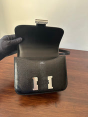 CONSTANCE 18 BLACK LIZARD SILVER HARDWARE