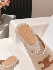 CELINE 25S LES ESPADRILLES MULE IN BEIGE SUEDE