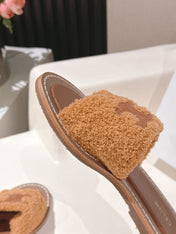 CELINE 25S LYMPIA TWISTED SANDAL IN BURNT ORANGE SPONGE FABRIC