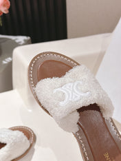 CELINE 25S LYMPIA TWISTED SANDAL IN WHITE SPONGE FABRIC