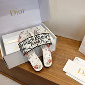 DIOR 26S BLOCK HEEL SLIDE SANDALS IN MULTICOLOR EMBROIDERED CANVAS 003