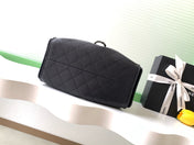 CHANEL 26S HOBO BAG 30 IN BLACK CAVIAR CALFSKIN DARK SILVER HARDWARE