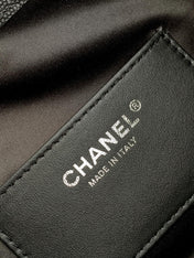 CHANEL 26S HOBO BAG 30 IN BLACK CAVIAR CALFSKIN DARK SILVER HARDWARE