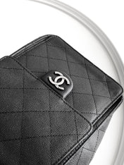 CHANEL 26S HOBO BAG 40 IN BLACK CAVIAR CALFSKIN DARK SILVER HARDWARE