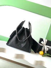 CHANEL 26S HOBO BAG 40 IN BLACK CAVIAR CALFSKIN DARK SILVER HARDWARE
