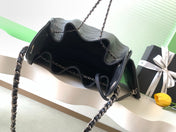 CHANEL 26S HOBO BAG 40 IN BLACK CAVIAR CALFSKIN DARK SILVER HARDWARE