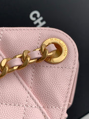 CHANEL 25S HOBO BAG 22 IN LIGHT PINK CAVIAR WITH GOLD HARDWARE