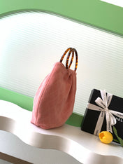 CHANEL 26S HAND BAG LARGE 32 IN PINK SUEDE GOLD HARDWARE