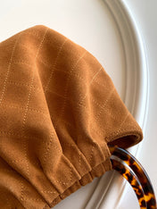 CHANEL 26S HAND BAG MEDIUM 24 IN CARAMEL BROWN SUEDE GOLD HARDWARE