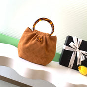 CHANEL 26S HAND BAG MEDIUM 24 IN CARAMEL BROWN SUEDE GOLD HARDWARE