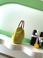 CHANEL 26S HAND BAG MEDIUM 24 IN LIME YELLOW LAMBSKIN GOLD HARDWARE