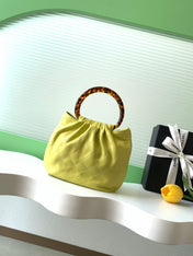 CHANEL 26S HAND BAG MEDIUM 24 IN LIME YELLOW LAMBSKIN GOLD HARDWARE