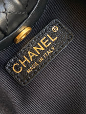 CHANEL 26S HAND BAG 12 IN BLACK LAMBSKIN GOLD HARDWARE