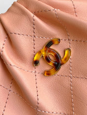 CHANEL 26S TOP HANDLE BAG 12 IN PINK LAMBSKIN GOLD HARDWARE
