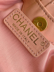 CHANEL 26S TOP HANDLE BAG 12 IN PINK LAMBSKIN GOLD HARDWARE