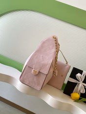 CHANEL 25S HOBO BAG 40 IN LIGHT PINK CAVIAR WITH GOLD HARDWARE