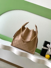 CHANEL 26S HOBO BAG 40 IN DARK BEIGE CAVIAR CALFSKIN GOLD HARDWARE