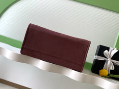 CHANEL 25S TOTE BAG 38 IN DARK RED CANVAS