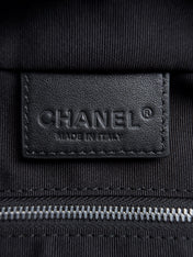 CHANEL 26S LARGE ZIP POUCH BAG 29 IN DARK BEIGE SUEDE AND CALFSKIN SILVER HARDWARE